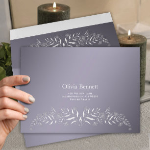 Lavender Botanical Embossed Elegant Envelope