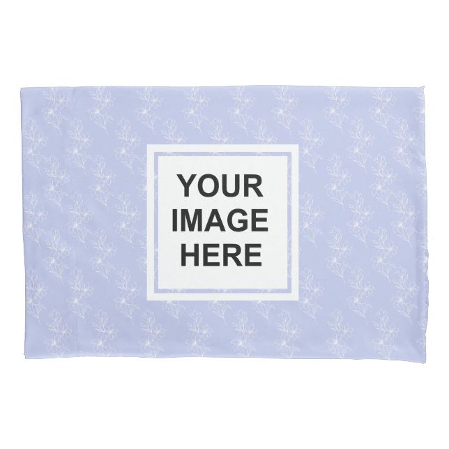 Lavender Botanical Floral Blue Bedroom Photography Pillowcase (Front)