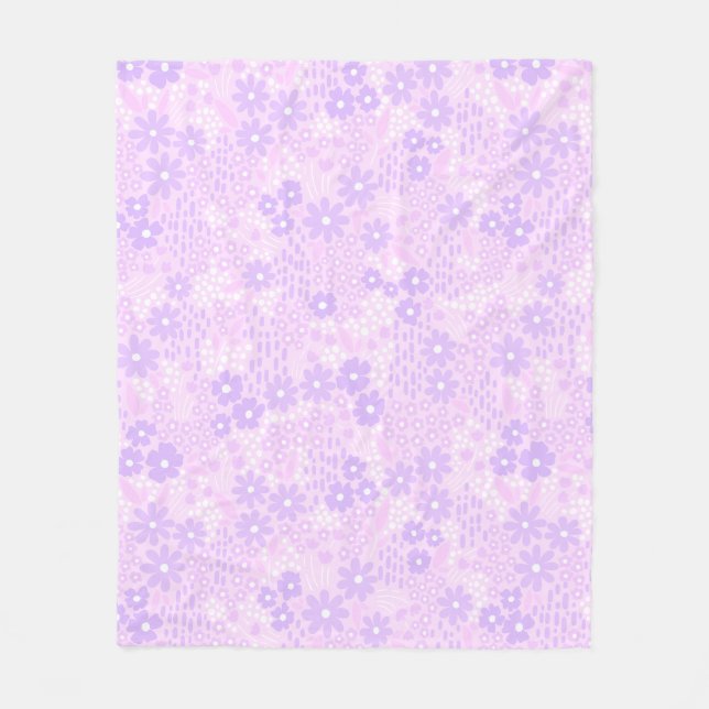 Lavender Botanical II  Fleece Blanket (Front)
