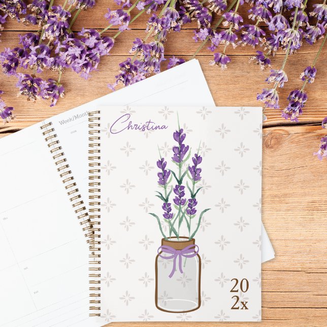 Lavender Botanical Mason Jar Monogram Planner (Creator Uploaded)