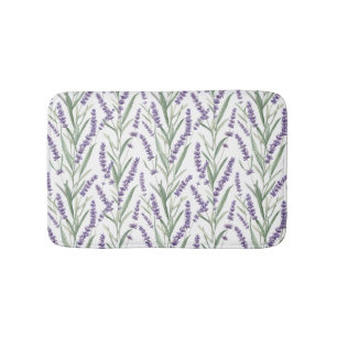 Lavender Botanical Pattern Bath Mat