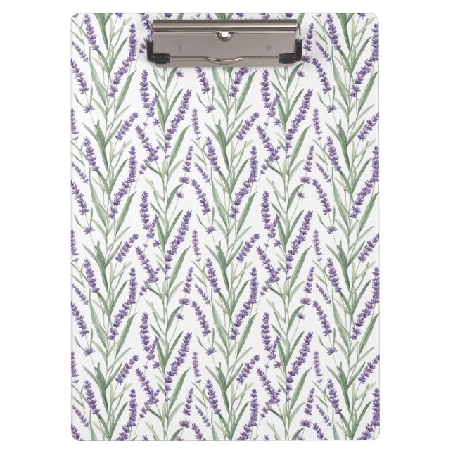 Lavender Botanical Pattern Clipboard (Front)