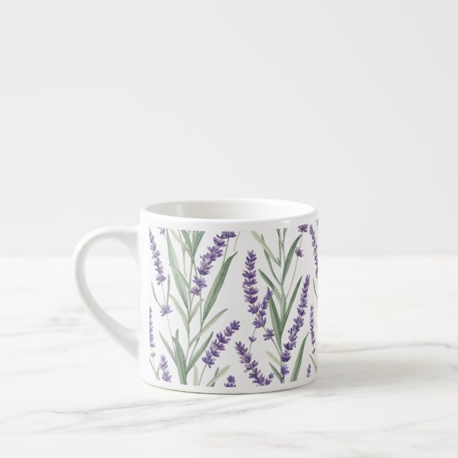 Lavender Botanical Pattern Espresso Cup (Left)