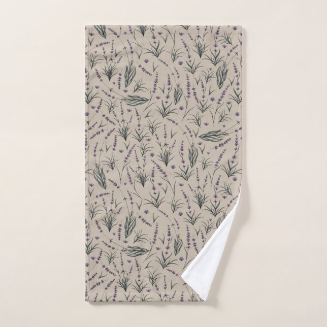 Lavender Botanical Pattern Hand Towel (Hand Towel)