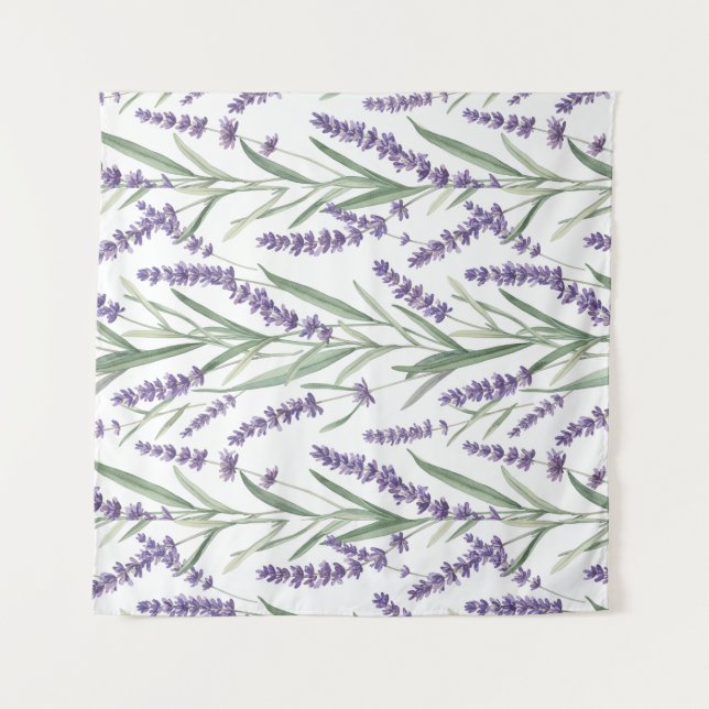 Lavender Botanical Pattern Tapestry (Front)