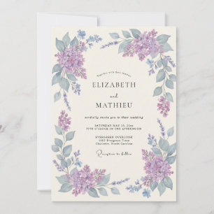 Lavender Botanical Romance Wedding Invitation