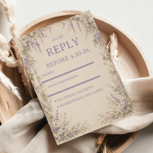 Lavender Botanical Vintage RSVP Card