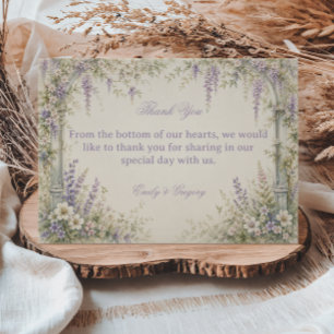 Lavender Botanical Vintage Thank You Card