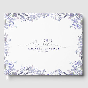 Lavender Botanical Watercolor Wedding Guest Book