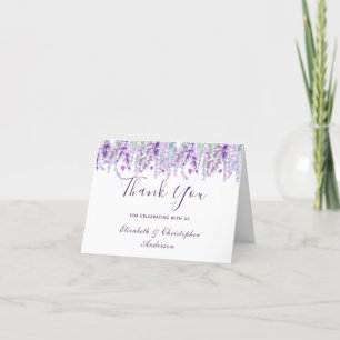 Lavender Botanical Watercolor Wedding Thank you Card