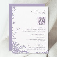 Lavender Botanical Wedding QR Code Details