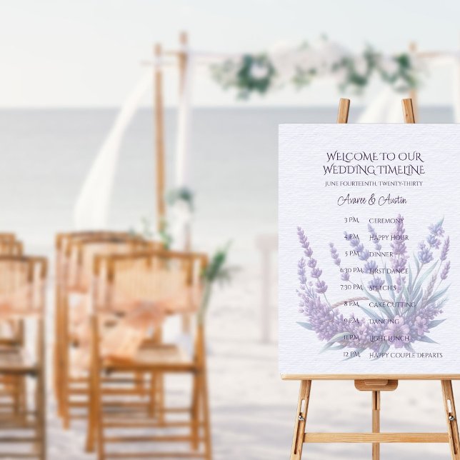 Lavender Bouquet Purple Wedding Timeline Poster (Creator Uploaded)