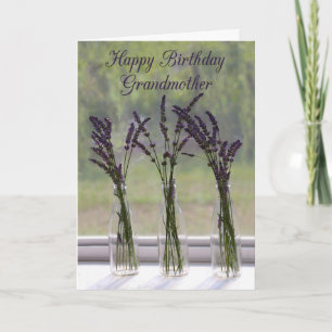 Lavender Bouquets Grandmother Happy Birthday Card