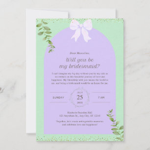 Lavender Bow Bridesmaid Proposal Invitation