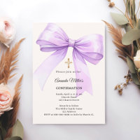 Lavender bow cream girl Confirmation
