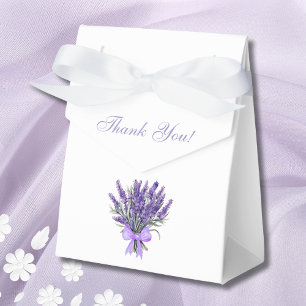 Lavender Bow Floral Bridal Shower Favor Box