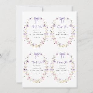 Lavender Bow Gift Tag Printable Invitation