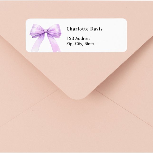 Lavender bow return address  (Créateur téléchargé)