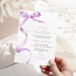 Lavender Bow Sweet 16 Birthday Invitation<br><div class="desc">Lavender Bow Sweet 16 Birthday Invitation – Celebrate your milestone birthday in style with this elegant Sweet 16 invitation featuring a sweet purple bow design. Perfect for setting the tone for a chic and sophisticated event, this invitation showcases a soft lavender palette and a feminine, graceful aesthetic that is sure...</div>