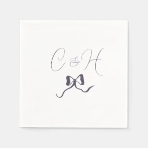lavender bow wedding napkin