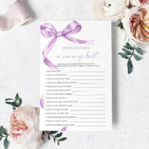 Lavender Bow Who Knows Mommy Best Game