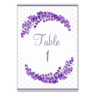 Lavender Breeze Floral Wreath Wedding Table Number