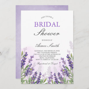 Lavender Bridal shower Invitation Purple Rustic