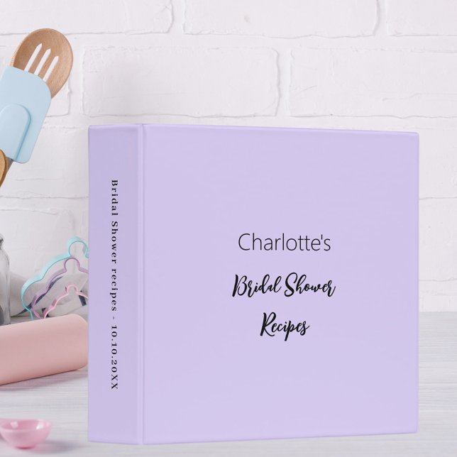 Lavender Bridal Shower recipes Binder (Creator Uploaded)