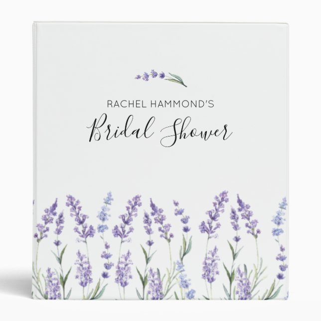 Lavender Bridal Shower Scrapbook Binder (Front)