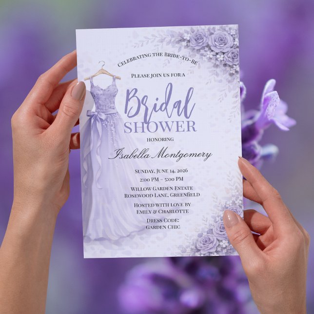 Lavender Bridesmaid Dress Bridal Shower Invitation (Lavender Bridesmaid Dress Bridal Shower Invitations
)