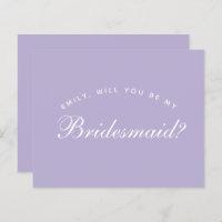 Lavender Bridesmaid Proposal Simple Script Budget