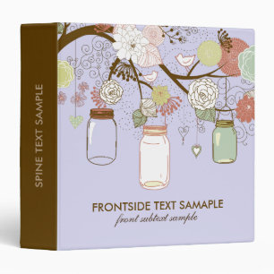 Lavender & Brown Mason Jar & Retro Flowers Binder