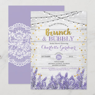 Lavender brunch & bubbly bridal shower invitation