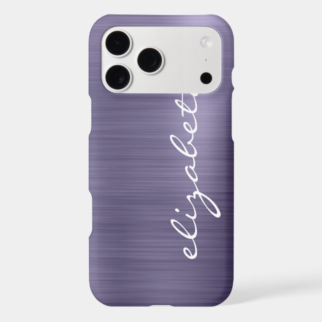 Lavender Brushed Metal Personalized Script (Back)