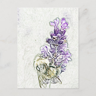 Lavender Bumblebee Pencil Postcard