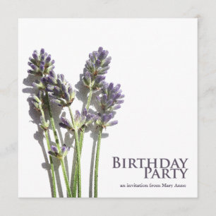 Lavender Bunch   Birthday Party Invitations