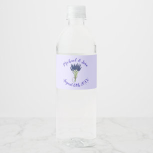 Lavender Bunch Garden Party Wedding Bridal Shower Water Bottle Label