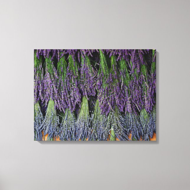 Lavender Bunches on Drying Rack Canvas Print (Front)