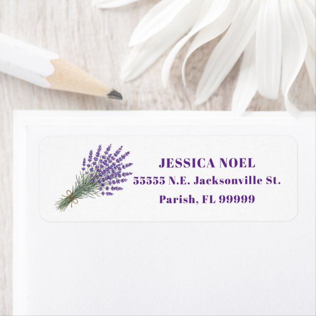 Lavender Bundle Return Address Label (Insitu)