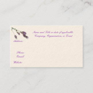 Lavender business, Save the Date, or Calling cards