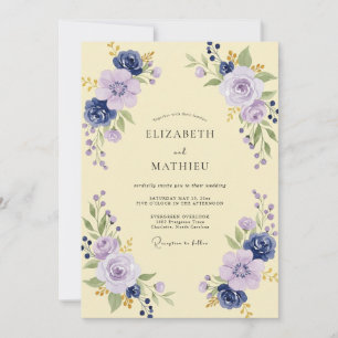 Lavender Buttercream Petal Wedding Invitation