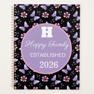 Lavender Butterfly & Pink Floral Seamless Pattern Planner
