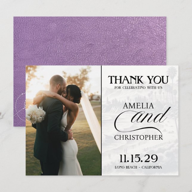 Lavender California Passport Thank You Card (Front/Back)