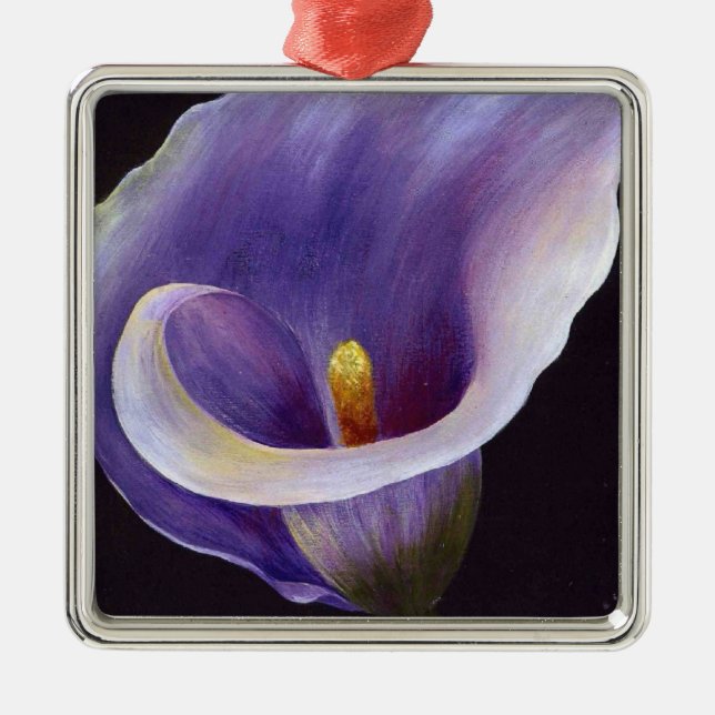Lavender Calla Lily Metal Ornament (Front)