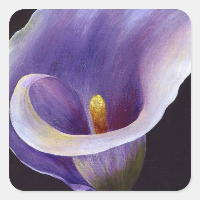 Lavender Calla Lily Square Sticker (Front)