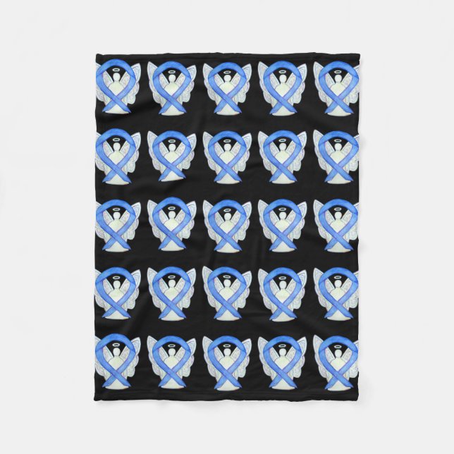 Lavender Cancer Awareness Ribbon Fleece Blankets (Front)