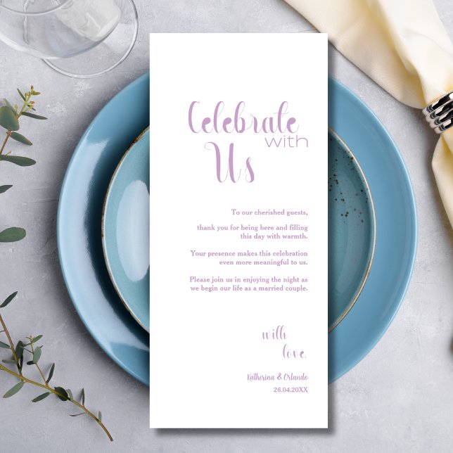Lavender Celebrate With Us Place Setting Cards (Creator Uploaded)