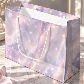 Lavender Celestial Shimmer Elegant Large Gift Bag