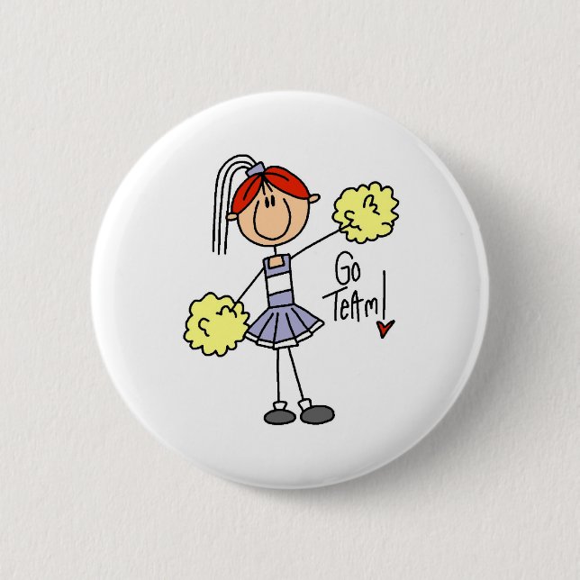 Lavender Cheerleader 2 Inch Round Button (Front)