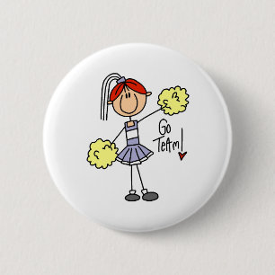 Lavender Cheerleader 2 Inch Round Button